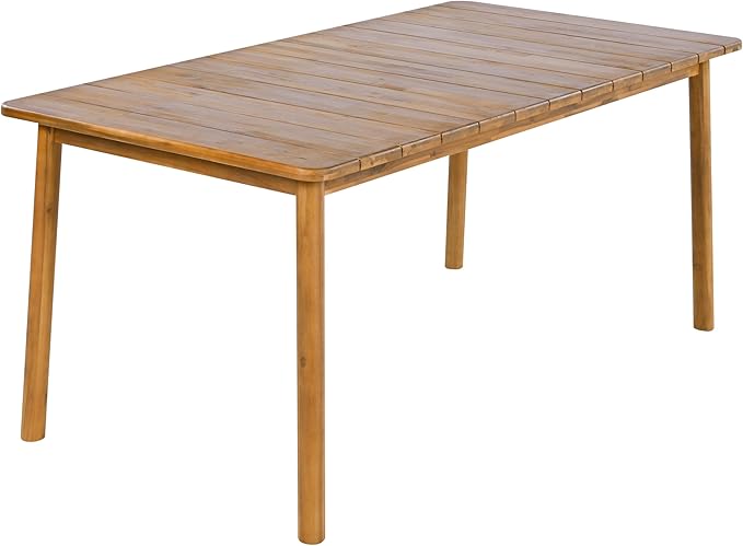 Christopher Knight Home Kclent Patio Acacia Wood Dining Set for 6 People, Outdoor Table & Chairs with Curved Rope Arm, Removable Cushions, 7 Piece Patio Dinner Set for Backyard Deck, Teak+ Beige