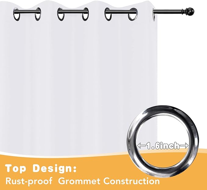 HolidayIdeas White Outdoor Curtains for Patio Waterproof, 4 Panels - 54 x 95 Inch - Privacy Protection & Light Filtering Curtains Grommet Outside Curtains for Porch, Gazebo, Pergola, Backyard