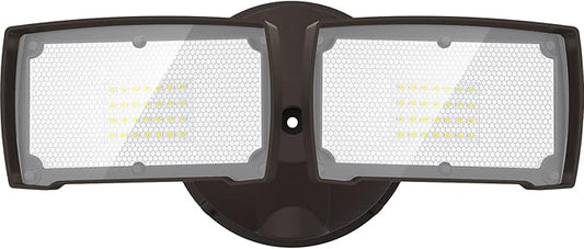 LEPOWER 3000LM LED Flood Light Outdoor, Switch Controlled LED Security Light, 28W Exterior Lights with 2 Adjustable Heads, 5500K, IP65 Waterproof for Garage, Yard, Patio Brown