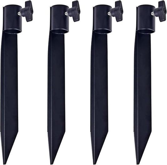 Outdoor Metal Stakes for Ground, Garden Stakes for Lights,Used for Replacement Metal Ground Spike in Live Flame Torches and Solar Lights-6.7 Inch (Black 4 Pack)