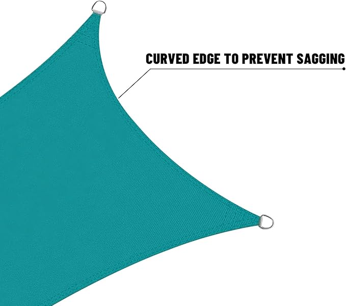LOVE STORY Rectangle 6'x7' Waterproof Sun Shade Sail Canopy UV Block for Outdoor Patio Backyard Carport,Turquoise Blue(We Make Custom Size)