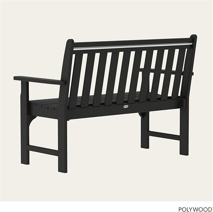 POLYWOOD GNB48BL Vineyard 48" Bench, Black