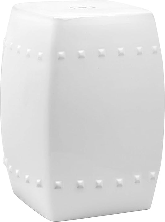 Safavieh Villa Glazed Ceramic Decorative Garden Stool, White