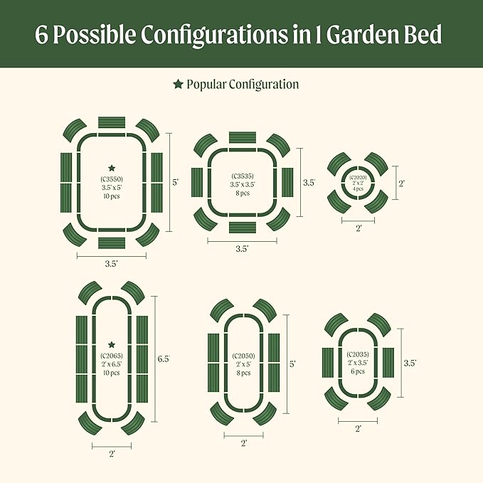 32" Extra Tall Raised Garden Bed Kits, 3.5 x 5 x 2.7ft Raised Planter Box Outdoor, 2 x 6.5 x 2.7ft Deep Root 6 in 1 Modular Metal Raised Beds for Gardening Vegetables Flowers Fruits - British Green