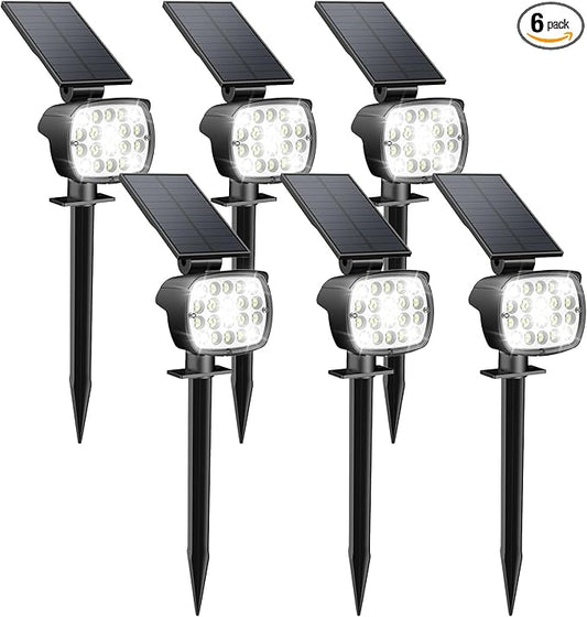 Kaxiida Solar Spot Lights Outdoor Waterproof - 2026 Upgrade 3 Level Ultra Bright Spot Lights Uplights, LED Landscape Spotlight for Tree, Pathway, Wall, Adjustable Solar Panel Auto On/Off
