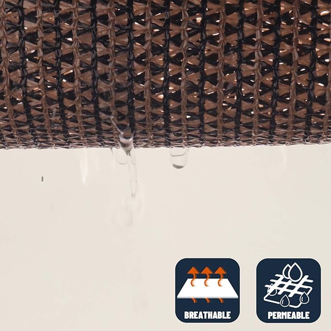 SUNNY GUARD Custom Size 10'x10'x14.1' Brown Sun Shade Sail Right Triangle UV Block Shade for Backyard Yard Patio Deck Garden(Customized)