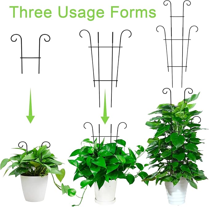 4P Plant Trellis for Potted Plants, Larger 23in Garden Trellis for Climbing Plants Indoor Outdoor, Rustproof House Plant Support Stakes for Pothos Hoya Ivy Flower