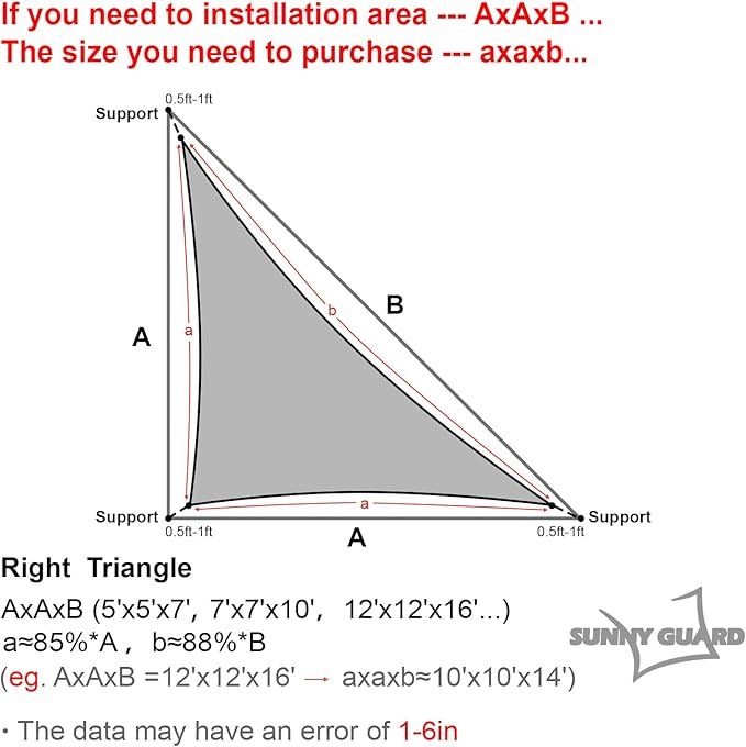SUNNY GUARD Custom Size 11'x18'x18' Triangle Brown UV Block Sunshade for Backyard Yard Deck Patio Garden Outdoor Activities and Facility(Customized)