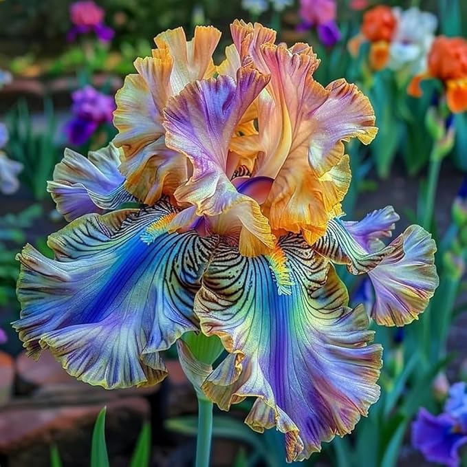 205+ Rare Mixed Iris Seeds for Planting - Perennial Bearded Iris Flower Seeds Exotic -Non-GMO Heirloom Exotic Flower Seeds Perennial for Garden Outdoor