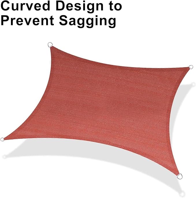 LOVE STORY Custom Size 6'x15' Terra Red Sun Shade Sail Rectangle UV Block Canopy Patio Sail Sunshades Fabric for Outdoor Garden Carport (We Make Custom Size)