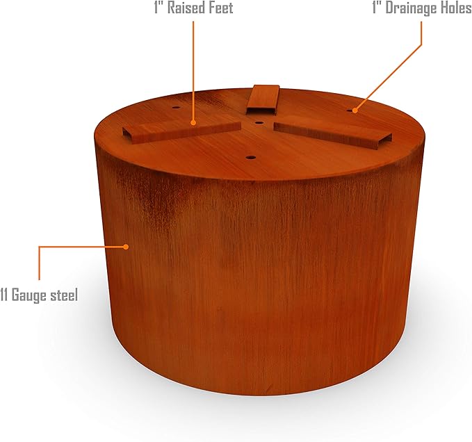 Plantercraft Corten Steel Planters Large Round | 42 x 24 Inch Extra Large Planters Outdoor for Garden & Patio | Heavy Duty 11-Gauge Weathering Steel