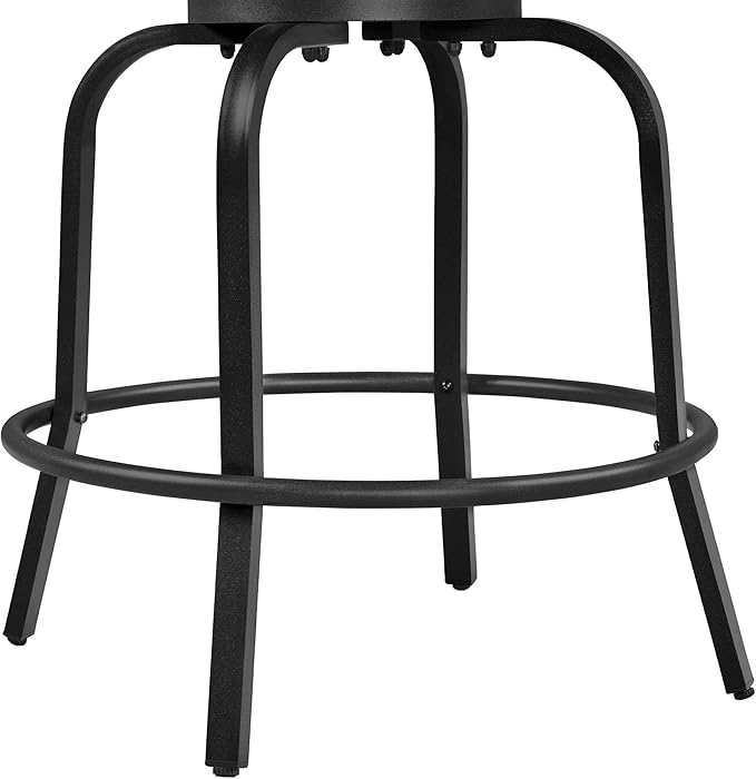 Yaheetech Patio Swivel Barstools Outdoor Chairs Set of 4, High Bistro Stools Outdoor Furniture, All-Weather Patio Stools for Outside, Beach, Lawn, Poolside and Garden, Black