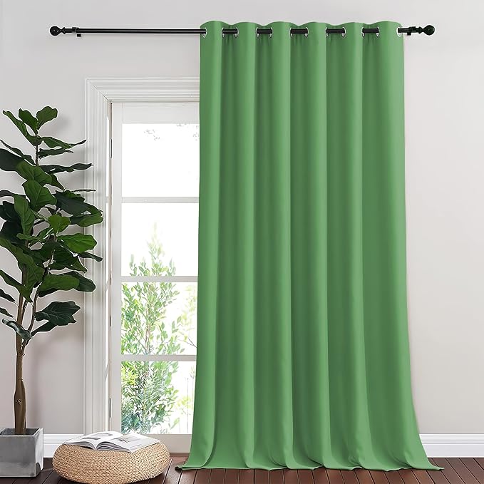 NICETOWN Froest Green Blackout Curtains for Bedroom 95 Inch Length - Thermal Insulated Room Darkening Privacy Grommet Window Drapes for Boys Room, Set of 1 Panel, 80 x 95 Inch