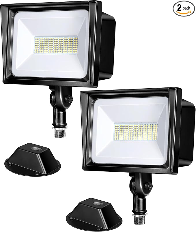 DEWENWILS 2-Pack 65W LED Flood Light Outdoor, 6670 LM Super Bright Security Lights Switch Controlled, IP65 Waterproof, 5000K Flood Lights Outdoor for Yard, Garage, Garden, UL Listed