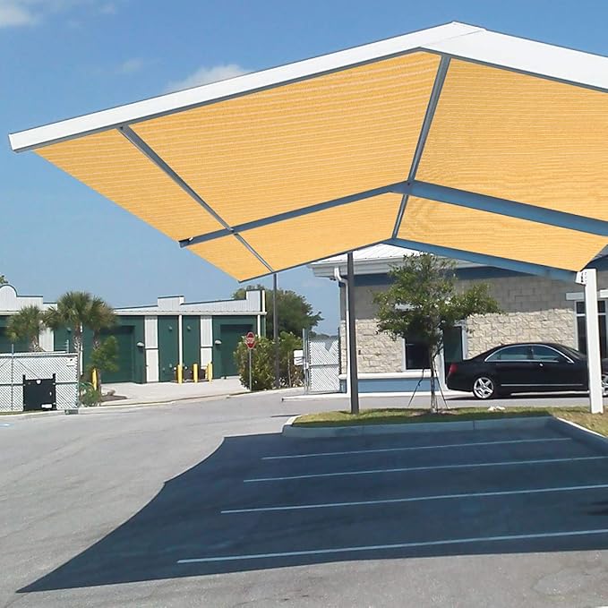 Eden's Decor Straight Flat-Edged Sun Shade Sail Rectangular 10' x 14' Wheat UV-Blocking Outdoor Canopy Fabric Cloth Awning for Pergola Patio Garden Backyard Custom Size