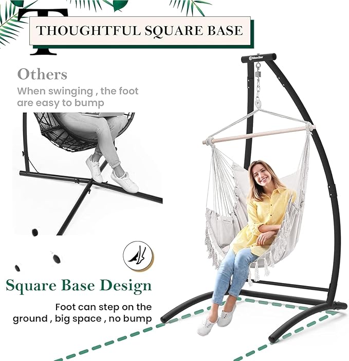 G TALECO GEAR C-Type Hanging Hammock Chair Stand, Heavy Steel Swing Hammock Chair Stand, Suitable for Indoor and Outdoor Swing Frame（Seat not Include）