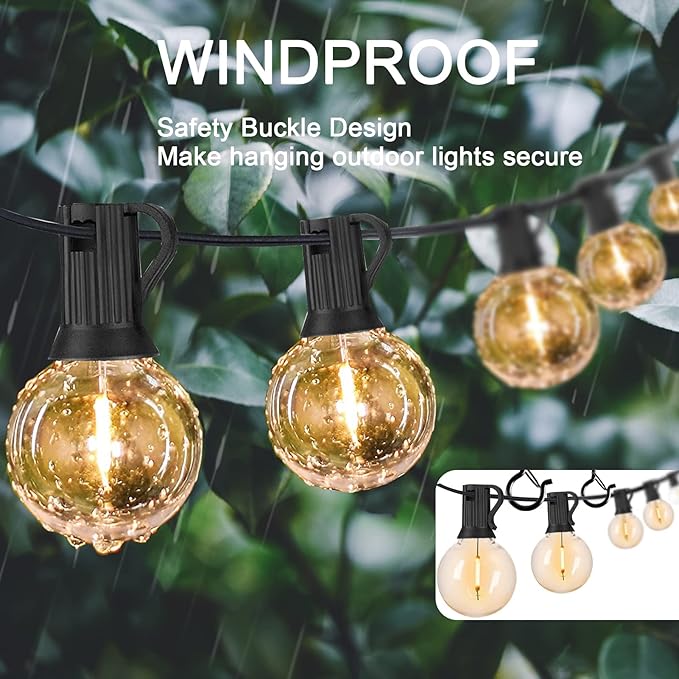 ADIIL 20 PCS Q Hanger Hooks with Safety Buckle, Windproof Screw Hooks for Hanging Outdoor String Lights, Plants, Christmas Patio Lights, 2.2 Inches, Black
