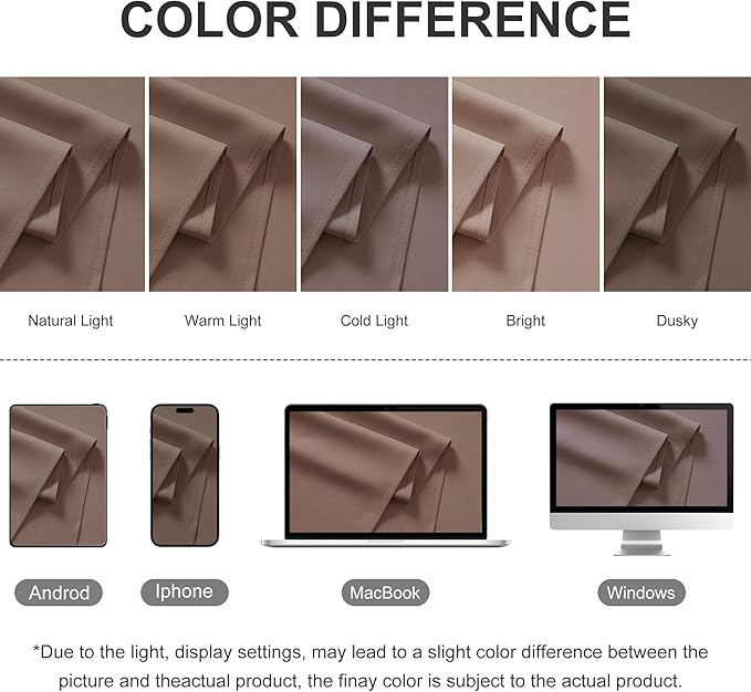 RYB HOME Extra Wide Outdoor Curtains for Patio Waterproof Heavy Duty Thermal Insulated in Summer Full Coverage Privacy for Porch, Cabana & Pergola, W100 x L95, Mocha, 1 Panel
