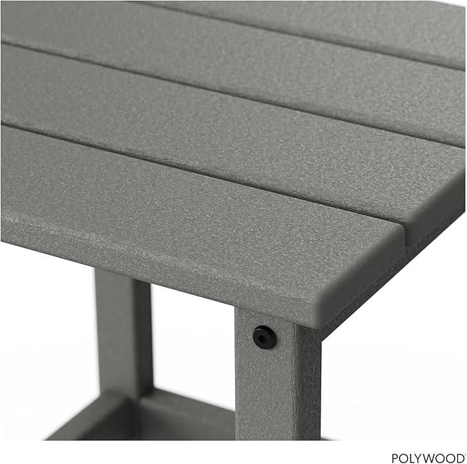 POLYWOOD ECT18GY Long Island Side Table, 18-Inch, Slate Grey
