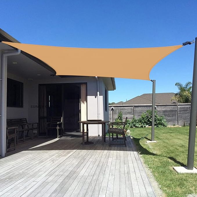 SUNNY GUARD Custom Size 6'x8' Peach Fuzz Sun Shade Sail Rectangle UV Block Shade for Backyard Yard Patio Deck Garden(Customized)