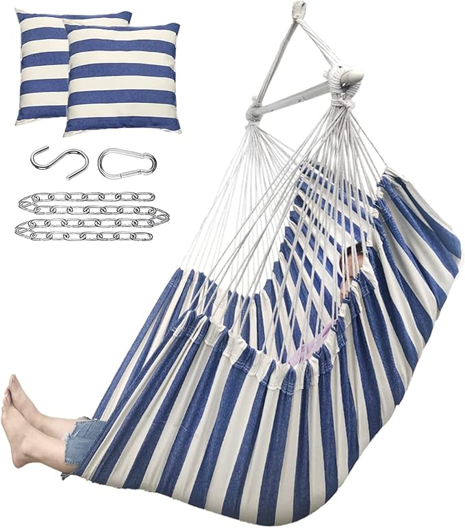 ADVOKAIR Hammock Chair Large 70.9"x47.2", 32% Bigger XXL Hanging Swing Chair with 500lbs Capacity, Heavy Duty Steel Spreader Bar, Extra Roomy Comfort for Adult Indoor Outdoor Bedroom Patio