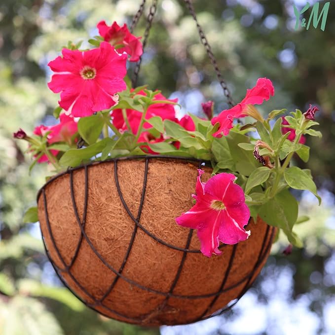 Y&M 2pcs 20“ Round Coconut Fiber Liner, 20'' Coco Liner Pre-Formed Replacement for Wall Hanging Planter Basket