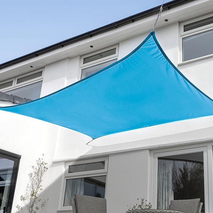 KANAGAWA 18'X20' Turquoise Mix Custom Size Sun Shade Sail Rectangle UV Block Canopy Cover for Patio Backyard Lawn Garden Outdoor (Customized Available)