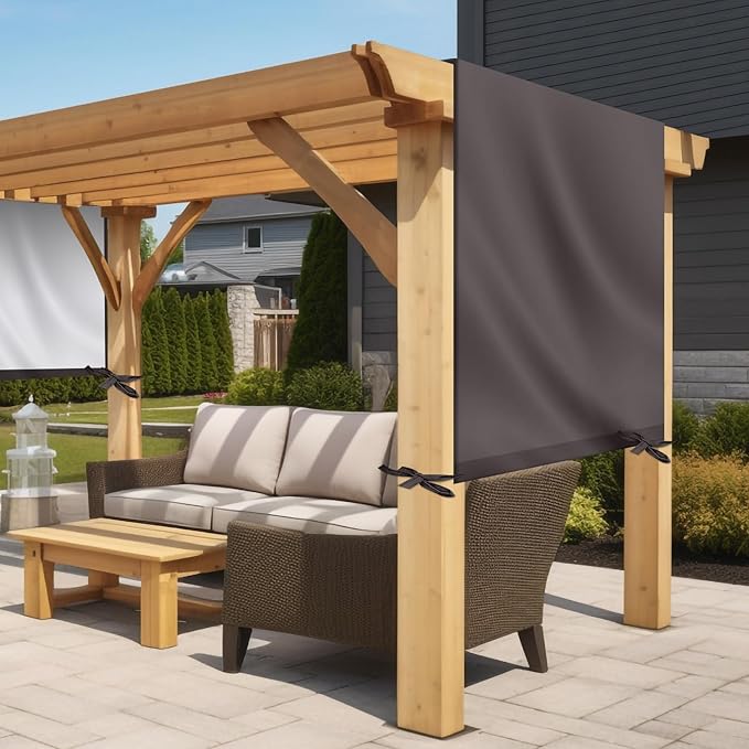 Universal Pergola Replacement Canopy Outdoor Canopy Shade Cover Waterproof Shade Top Cover for Outdoor Patio Porch Backyard(16 x 7 ft,Coffee)