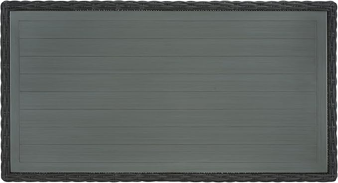 SAFAVIEH Couture Collection Margarita Dark Grey Faux Wicker Rectangle Indoor/Outdoor Coffee Table (Fully Assembled)