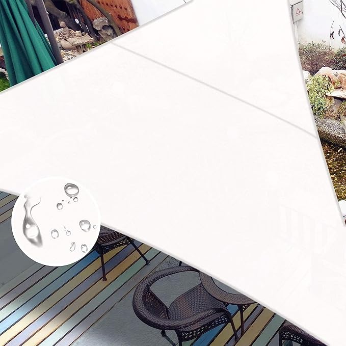 LOVE STORY Right Triangle 13'x13'x18.4' Waterproof Sun Shade Sail Canopy UV Block for Outdoor Patio Backyard Carport,White(We Make Custom Size)