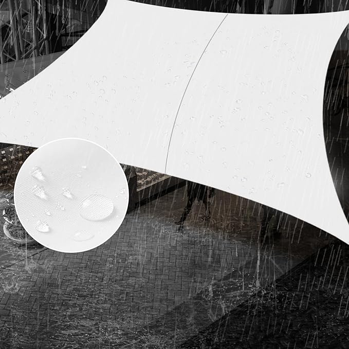 SUNNY GUARD Waterproof Sun Shade Sail 6' x 9' White Rectangle UV Block Sunshade for Backyard Yard Deck Patio Garden Outdoor Activities and Facility(Customized)