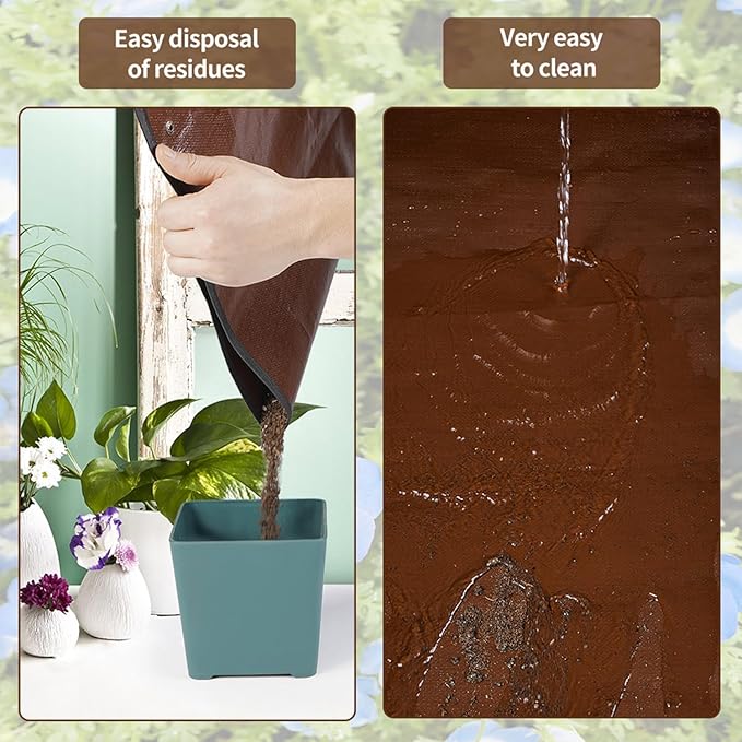 39.5" x 39.5" Extra Large Potting Mat for Indoor Plants Transplanting and Dirt Control Gardening Gifts for Plant Lovers