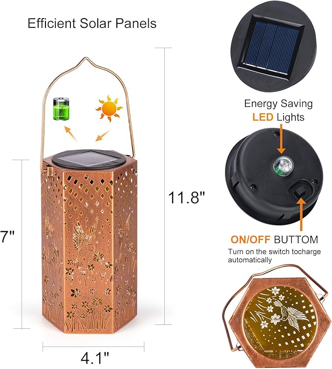 Mothers Day Gifts for Mom Grandma - Birthday Gifts for Women, Hummingbird Solar Lights Outdoor, Solar Lanterns Outdoor Waterproof Home Decor, Garden Decor for Outside