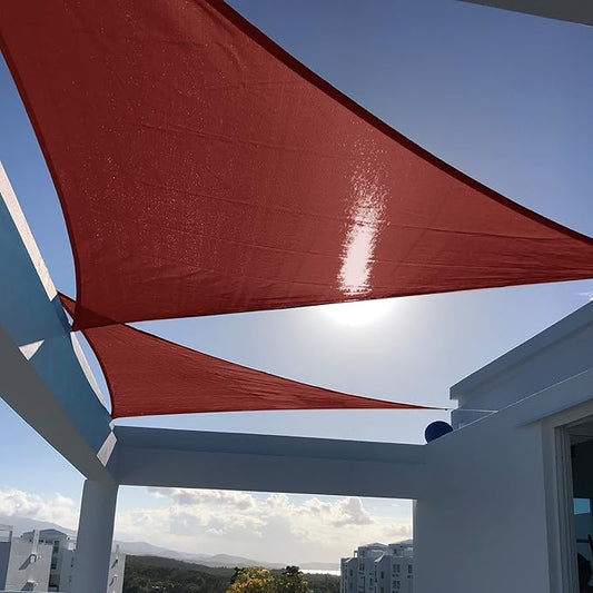 SUNNY GUARD Custom Size 13'x24'x24' Triangle Terra Red UV Block Sunshade for Backyard Yard Deck Patio Garden Outdoor Activities and Facility(Customized)