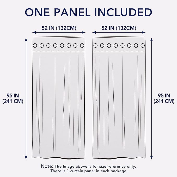 PureFit Outdoor Curtains for Patio Waterproof Weatherproof, UV Resistant Outside Curtains for Gazebo, Front Porch, Pergola, Sun Blocking Privacy Curtain, 52W x 95L inch, 1 Panel, Navy Blue