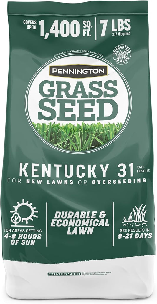 Pennington 100% Kentucky 31 Tall Fescue Penkoted Grass Seed 7 lb