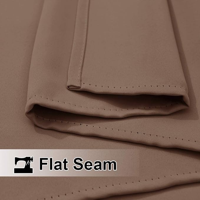 NICETOWN Waterproof Outdoor Curtain Rustproof Fixed Grommet Top and Bottom, Blackout Thermal Insulated Vertical Drape Heavy Weight Wind Break Drapery for Patio, W52 x L120, 1 Piece, Tan-Khaki