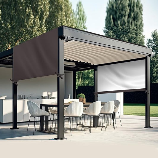 Universal Pergola Replacement Canopy Outdoor Canopy Shade Cover Waterproof Shade Top Cover for Outdoor Patio Porch Backyard(12 x 9 ft,Coffee)
