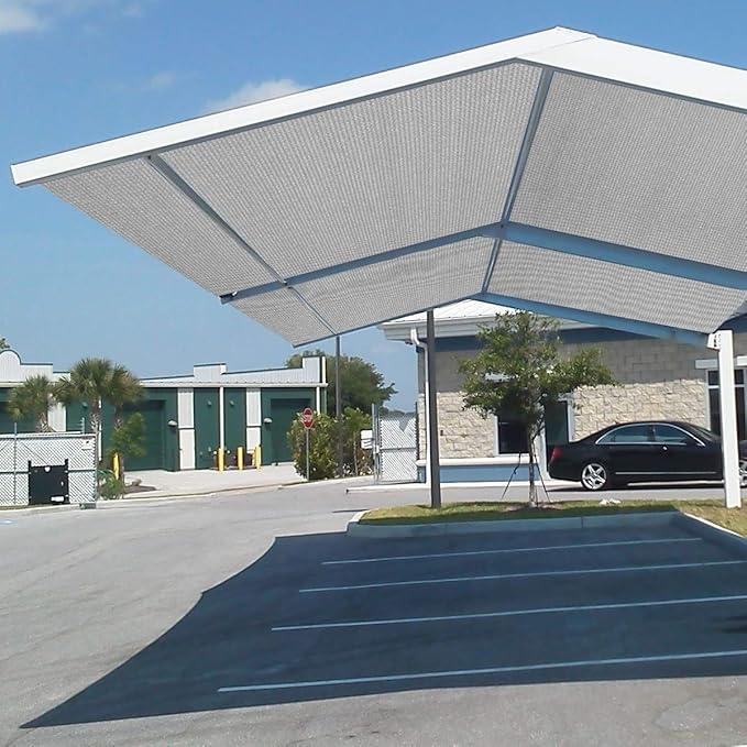 Eden's Decor Straight Flat-Edged Sun Shade Sail Rectangular 5' x 9' Grey UV-Blocking Outdoor Canopy Fabric Cloth Awning for Pergola Patio Garden Backyard Custom Size