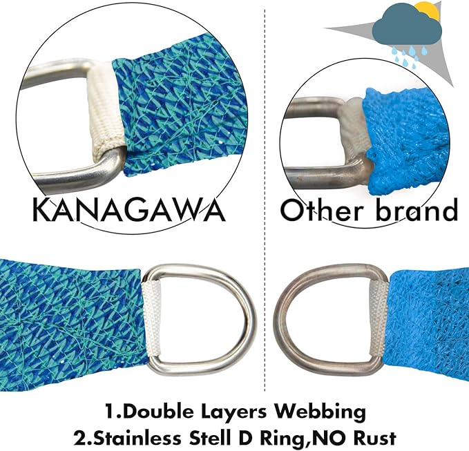 KANAGAWA 21'X24' Turquoise Mix Custom Size Sun Shade Sail Rectangle UV Block Canopy Cover for Patio Backyard Lawn Garden Outdoor (Customized Available)