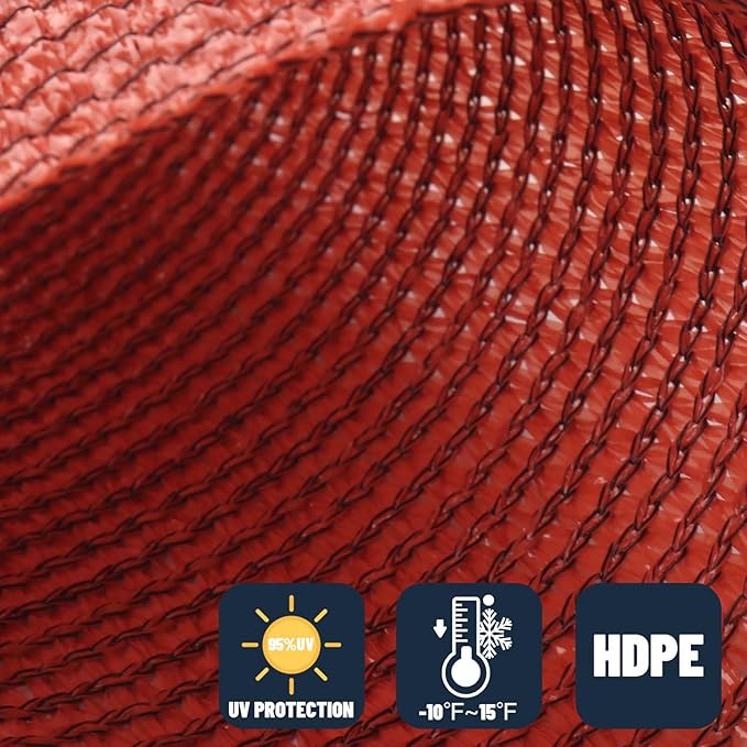 SUNNY GUARD Custom Size 14'x24'x24' Triangle Terra Red UV Block Sunshade for Backyard Yard Deck Patio Garden Outdoor Activities and Facility(Customized)