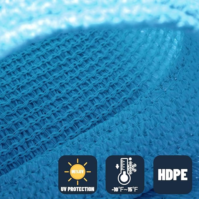 SUNNY GUARD Custom Size 13'x18' Rectangle Turquoise Blue UV Block Sunshade for Backyard Yard Deck Patio Garden Outdoor Activities and Facility(Customized)