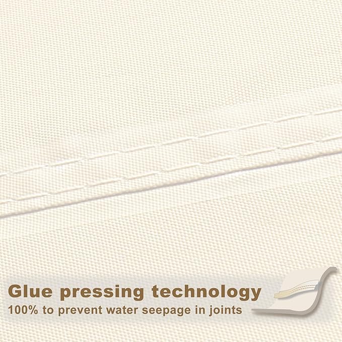 SUNNY GUARD Waterproof Sun Shade Sail 9' x 16' Cream Rectangle UV Block Sunshade for Backyard Yard Deck Patio Garden Outdoor Activities and Facility(Customized)