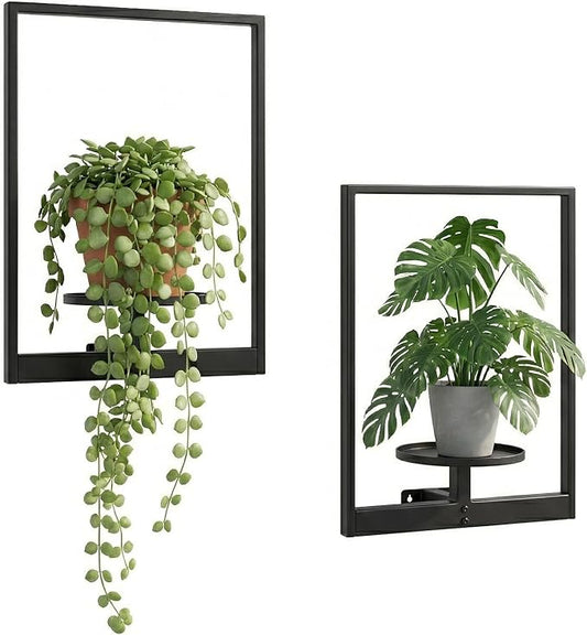 2 Pack Plant Stand Indoor Outdoor Hanging Planters for Indoor Plants Wall Plant Holder for Indoor Plants Plant Frames Wall Decor for Livingroom Bedroom Balcony Patio
