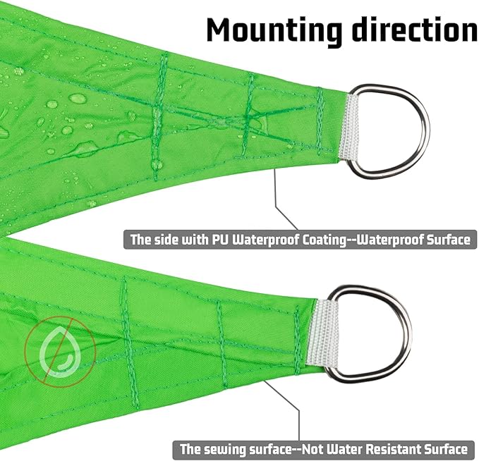 LOVE STORY Rectangle 8'x8' Waterproof Sun Shade Sail Canopy UV Block for Outdoor Patio Backyard Carport,Fruit Green(We Make Custom Size)