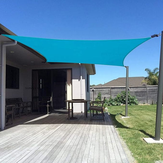 SUNNY GUARD Custom Size 16'x24' Turquoise Blue Sun Shade Sail Rectangle UV Block Shade for Backyard Yard Patio Deck Garden(Customized)