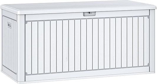 YITAHOME 260 Gallon Large Deck Box with Divider & Side Handles, Outdoor Double-Wall Storage for Patio Furniture Cushions, Garden Pool Accessories, Waterproof & Lockable