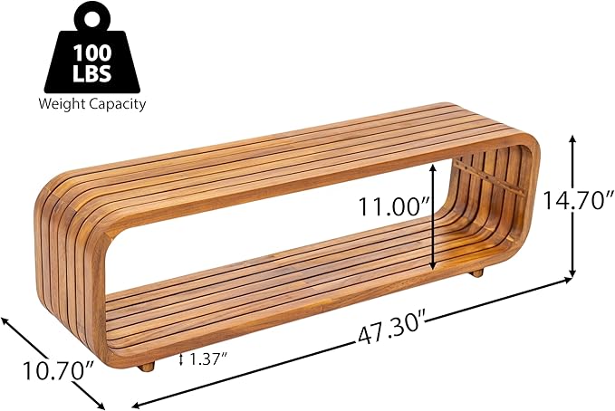 Christopher Knight Home Bruno Durable Acacia Wood Outdoor Coffee Table with Hollowed-Out Design, Slatted Patio Side Table, Versatile Patio Outdoor Furniture, No Assembly Needed, Teak
