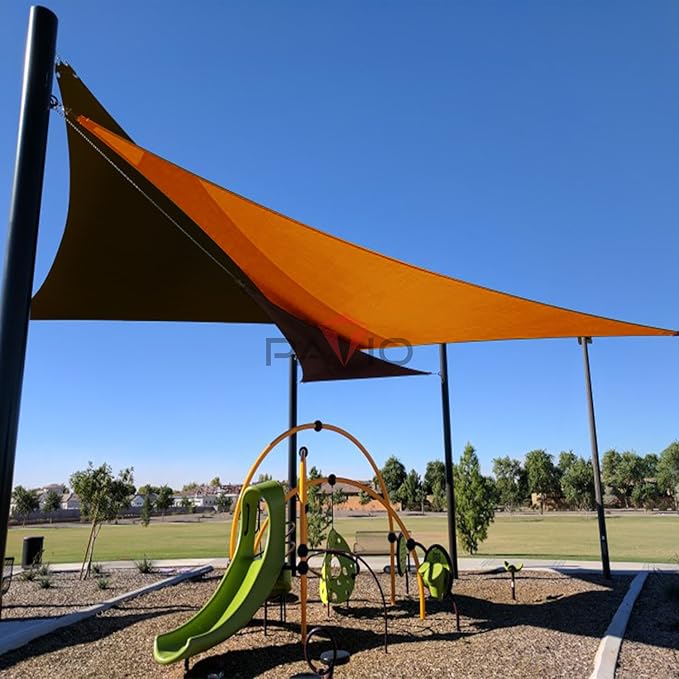 Patio Paradise 17' x 17' x 17' Sun Shade Sail Triangle Canopy Shade Cloth Fabric Sunlight Block Patio Pergola Cover HDPE Deck Awning for Outdoor Backyard Roof Shading, Orange