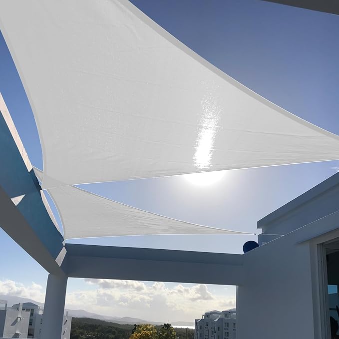 SUNNY GUARD Custom Size 12'x15'x19.2' Silver Grey Sun Shade Sail Right Triangle UV Block Shade for Backyard Yard Patio Deck Garden(Customized)